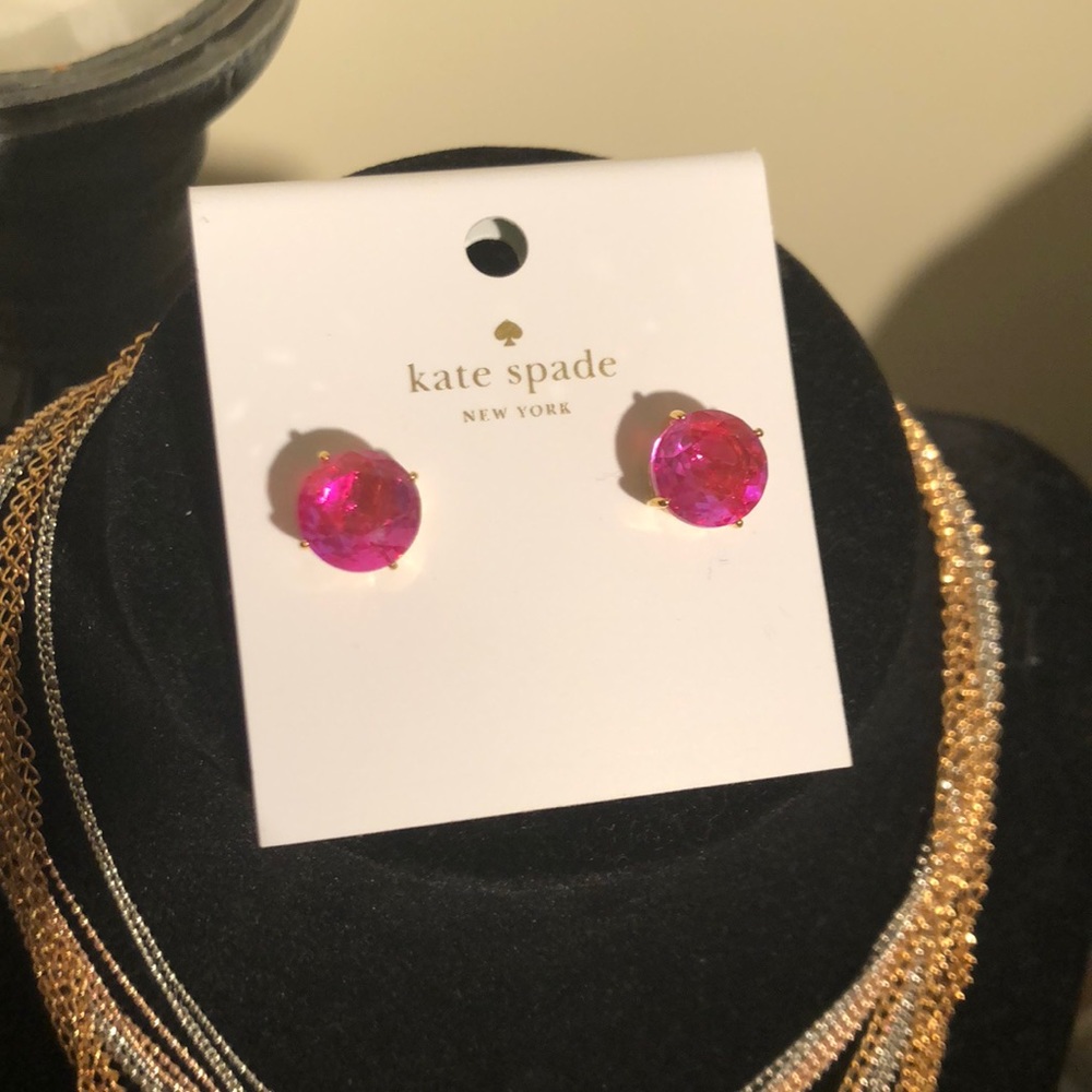 Kate Spade Hot Pink Fuchsia Gumdrop Stud Earrings